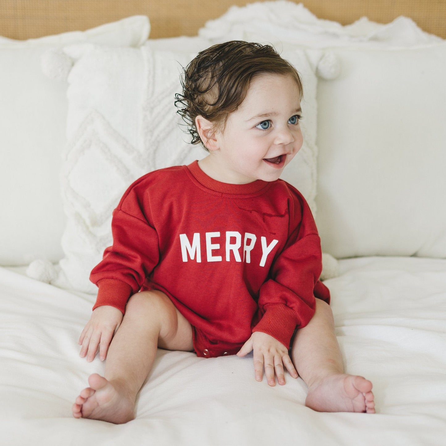 Merry Graphic Oversized Sweatshirt Romper