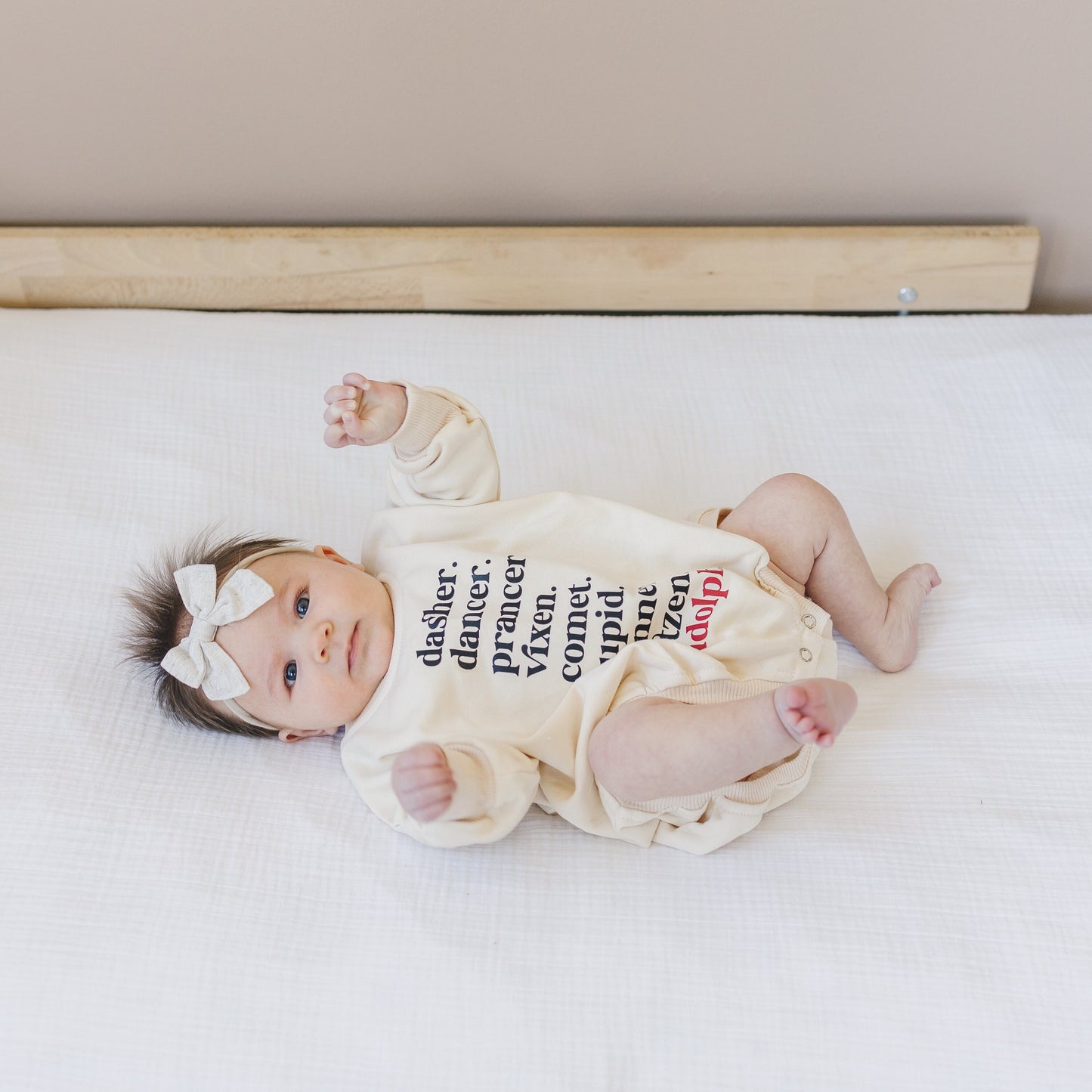 Reindeer Names Oversized Sweatshirt Romper