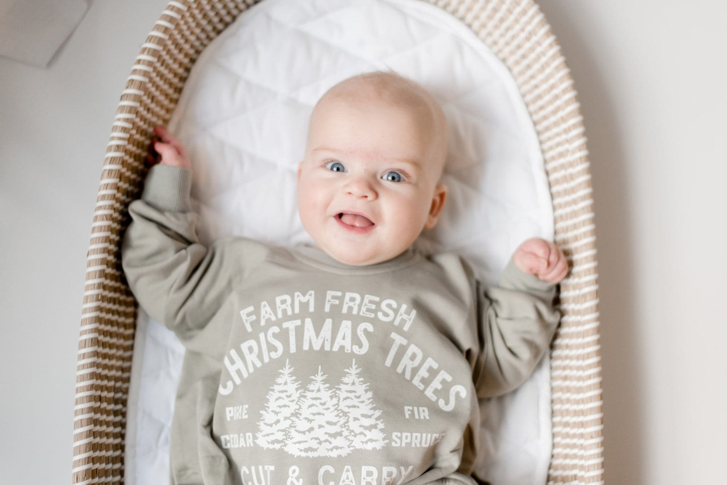 Farm Fresh Christmas Trees Oversized Sweatshirt Romper