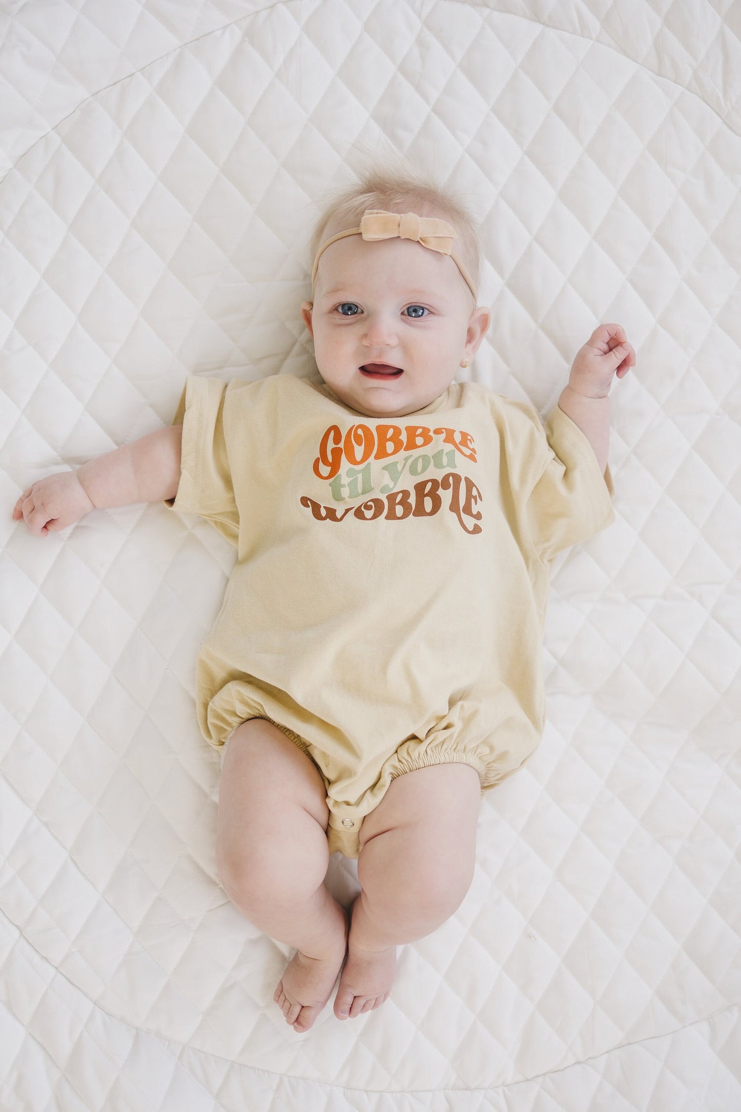 Gobble Til You Wobble Oversized T-Shirt Romper - Thanksgiving Shirt Tee Outfit Clothes - Boy Girl Neutral - Thanksgiving Outlet