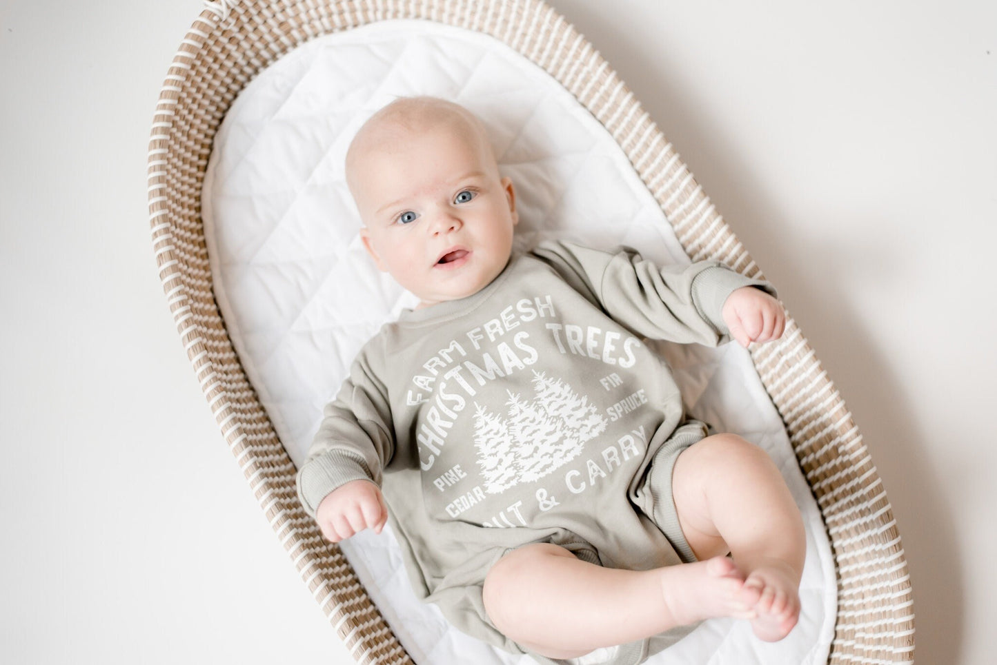 Farm Fresh Christmas Trees Oversized Sweatshirt Romper