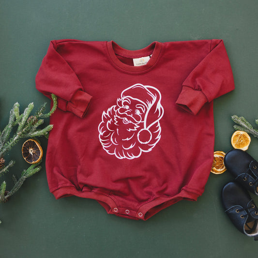 Vintage Santa Graphic Oversized Sweatshirt Romper