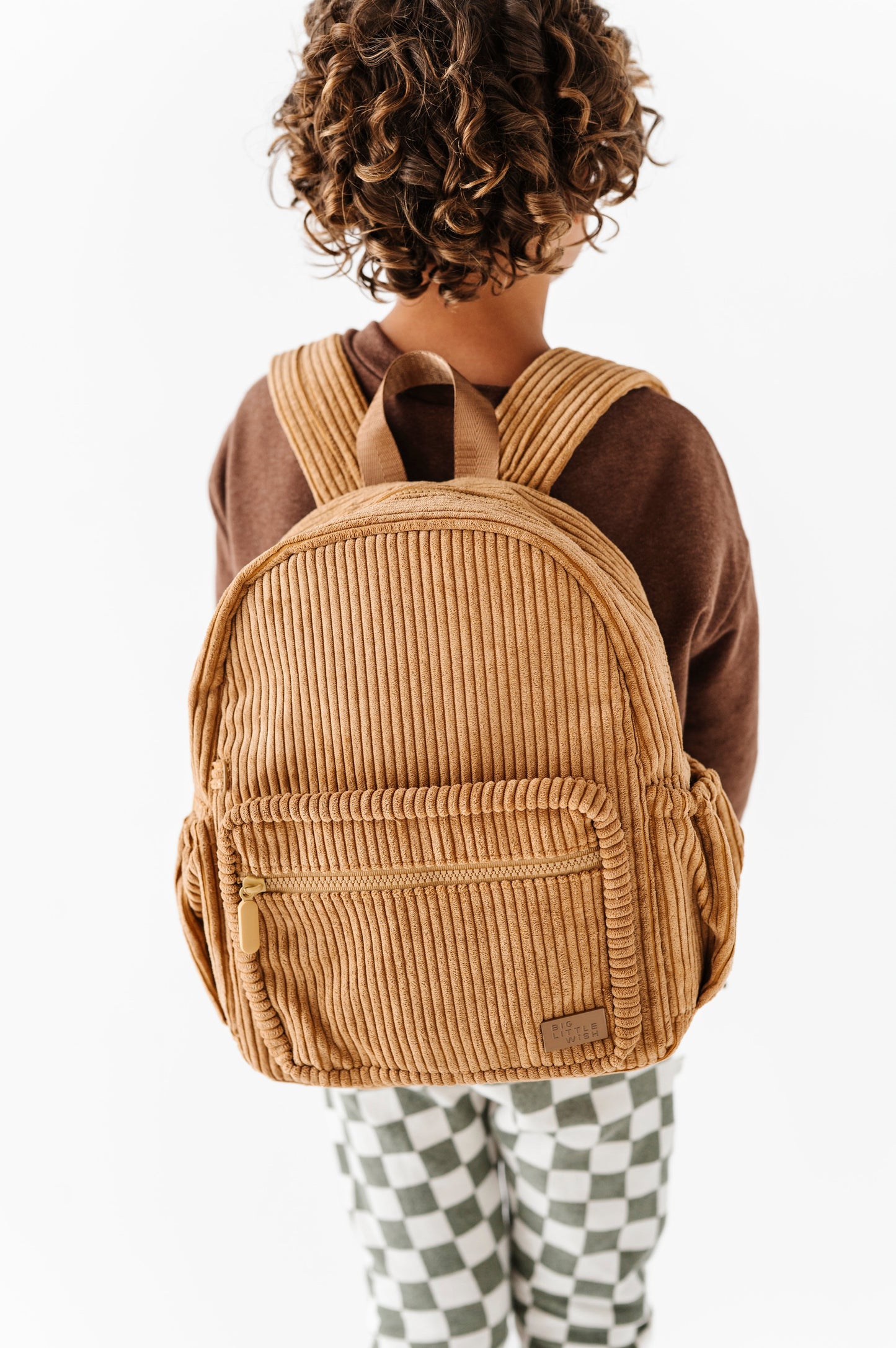 The Play Date Mini Corduroy Backpack- Camel