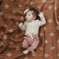 Oatmeal Organic Snap Long Sleeve Ribbed Bodysuit