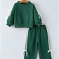 Girls Bow Trim Sweatshirt and Pants Set