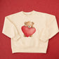 Little Bear Big Heart Crewneck Sweatshirt or Romper - Red or Cream