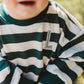 Green Striped Crewneck Sweatshirt - optional custom embroidery