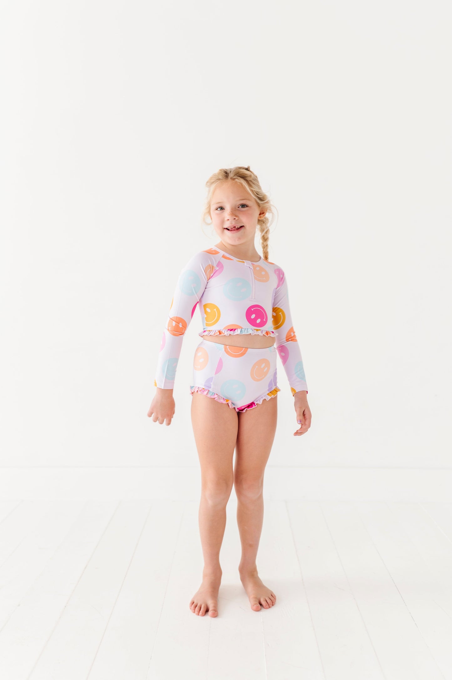 Smilies: 1/4th Zip Rashguard TWO-PIECE