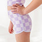 Violet Check: Boy Shorts TWO-PIECE