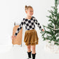 Checkered Bow | CROPPED Bow Back Long Sleeve Top