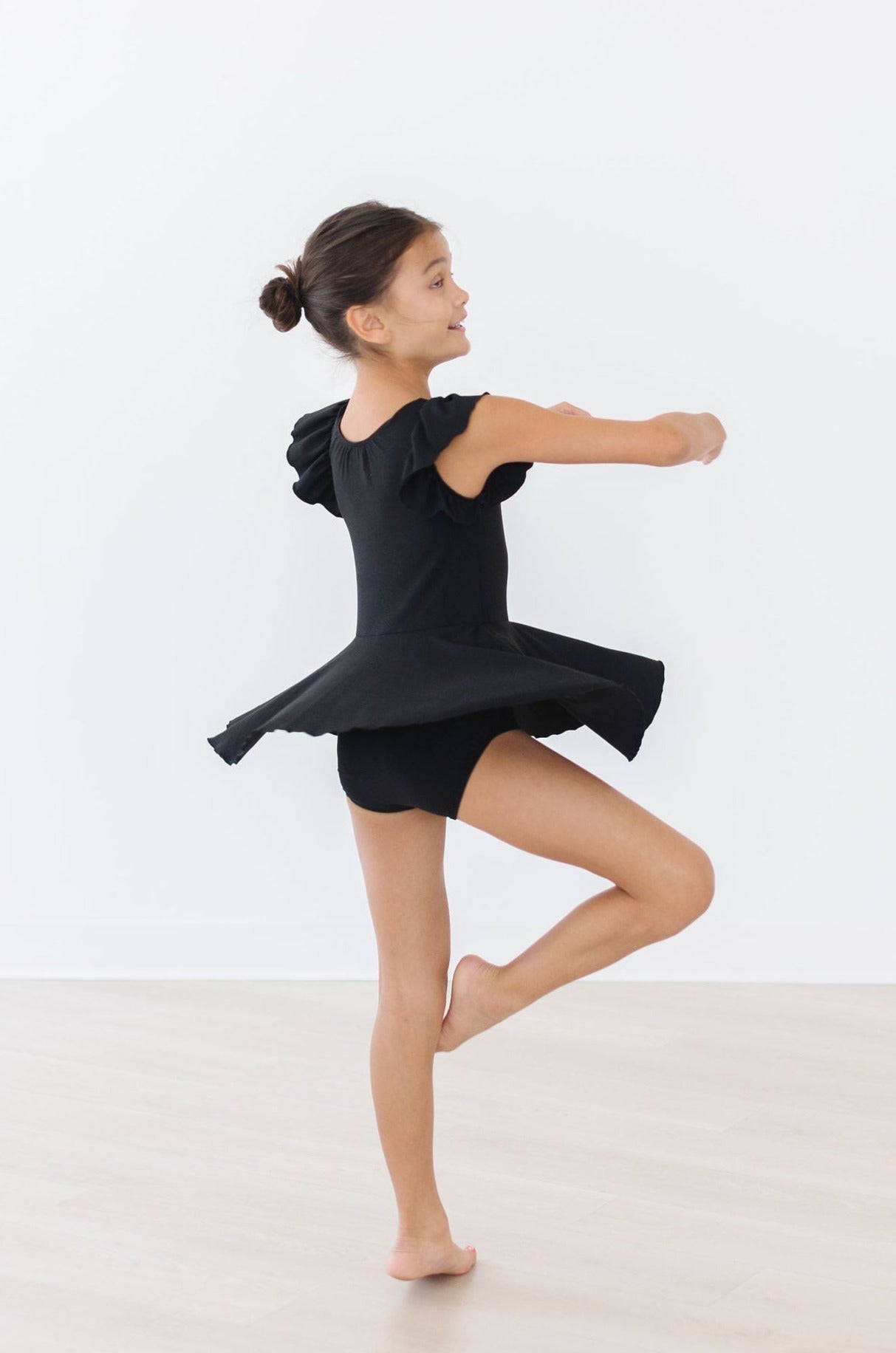 Black S/S Twirl Leotard