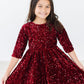 Cranberry Velvet Sequin Dress