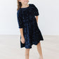 Navy Velvet Sequin Dress