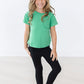 Kelly Green Ruffle Pocket Tee