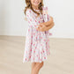 Pink Nutcracker 3/4 Sleeve Pocket Twirl Dress