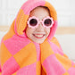 Bright Pink/Orange Checker Cozy Blanket