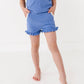 PERIWINKLE | Ruffle Tee + Shorts RIB SET