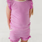 LAVENDER | Ruffle Tee + Shorts RIB SET