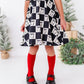 Checkered Bow | Scoop Back Dress