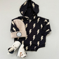 Hooded Bubble Romper  |  Black Bolts