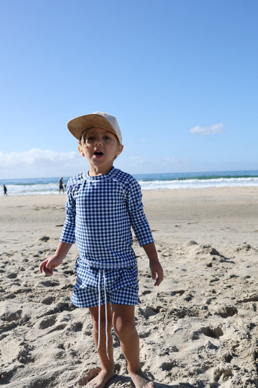 Child Board Short | Blue Gingham