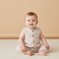 Organic Buttoned Jumpsuit - Brick Checks