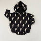 Hooded Bubble Romper  |  Black Bolts