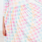 Pastel Plaid 3/4 Sleeve Pocket Twirl Dress