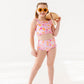 Leopard: Ruffle Bandeau TWO-PIECE