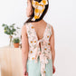 Peachy Peonies | Tie-Back + Crop Pants Set