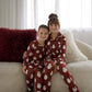 Girl's Bamboo Button Up Lounge Set | Vintage Santa