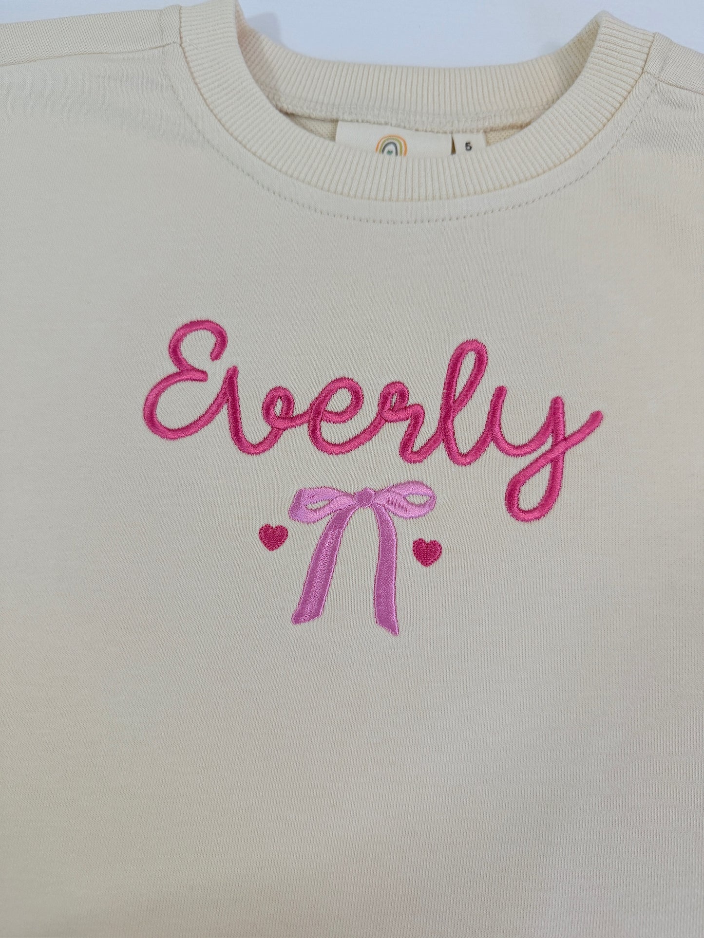 Custom Embroidered Scalloped Set - Cream