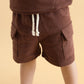 Terry Cargo Shorts Set | Chocolate