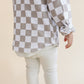 Cotton Shacket | Smiley Checkered Latte