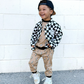 Cotton Shacket | Smiley Checkered Black