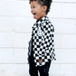 Cotton Shacket | Smiley Checkered Black