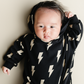 Hooded Bubble Romper  |  Black Bolts