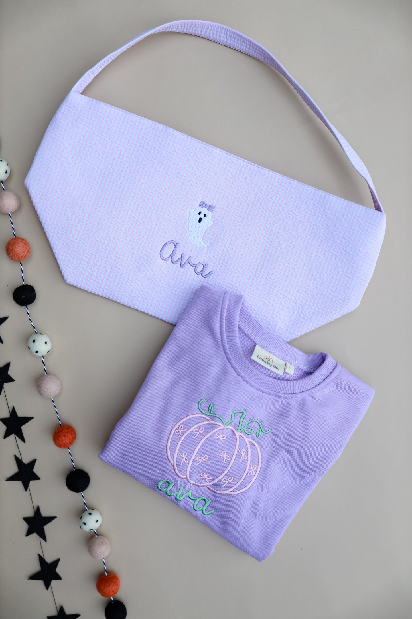Custom Embroidered Halloween Basket