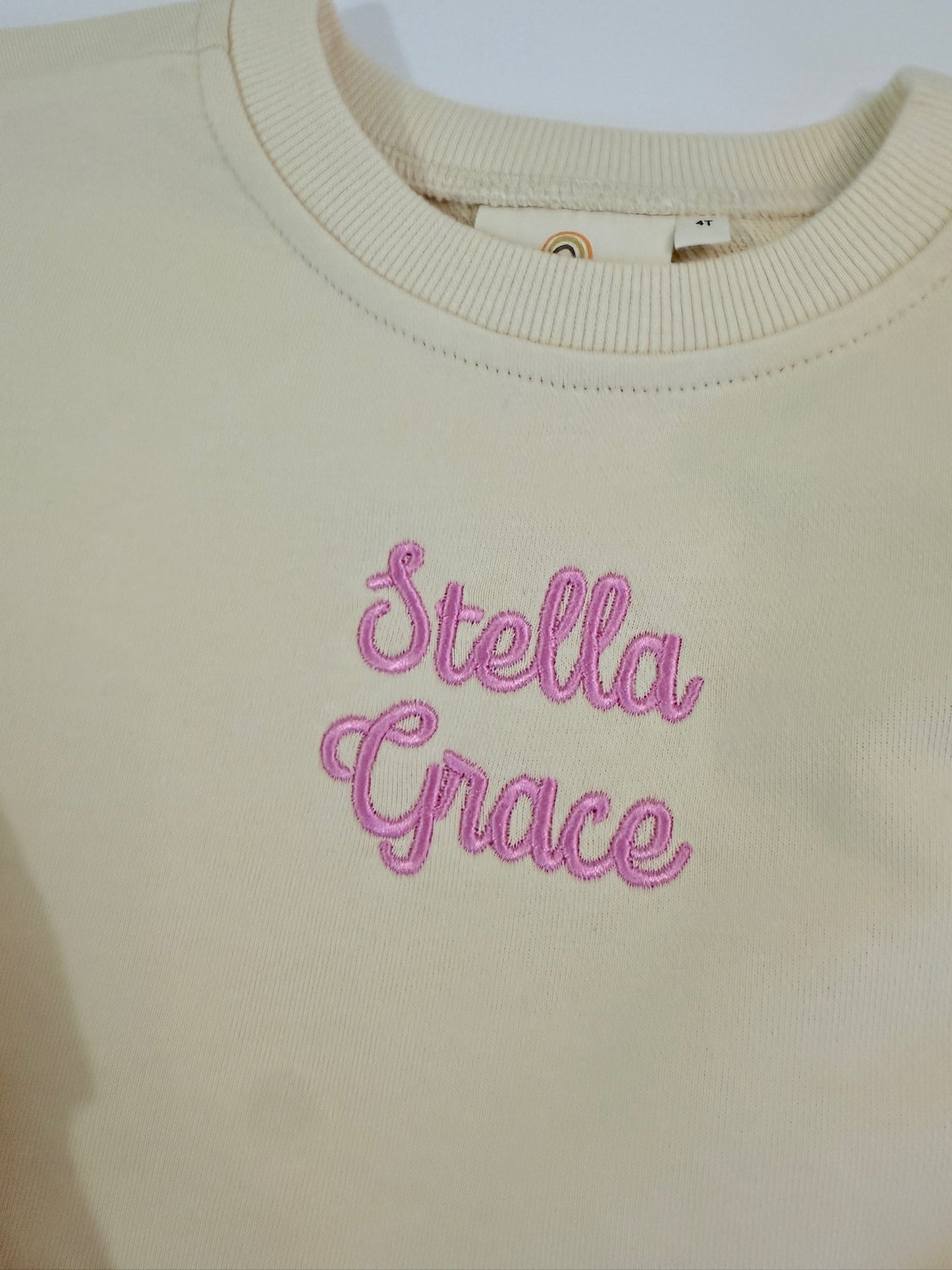 Custom Embroidered Scalloped Set - Cream