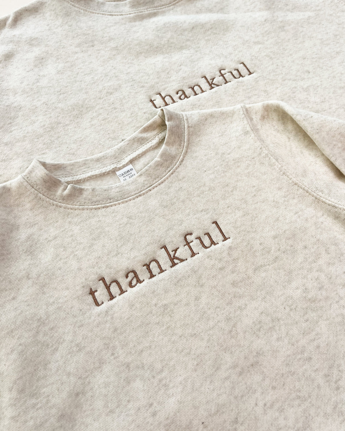 Thankful Embroidered Original Child Sweatshirt