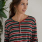 Women's Long Sleeve Bamboo Pajama | Holiday Stripe