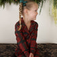 Girl's Bamboo Button Up Lounge Set | Christmas Plaid