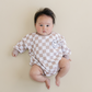 Bubble Romper | Checkered Smiley Latte