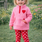 Valentine Pink Sherpa Heart Top with Red Heart Leggings and Bow Headband