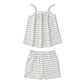Organic Tank Top & Shorts Set - Fog Stripes