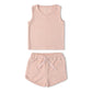 Organic Sleeveless Tee & Shorts Set - Blush