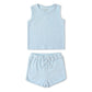 Organic Sleeveless Tee & Shorts Set - Light Blue