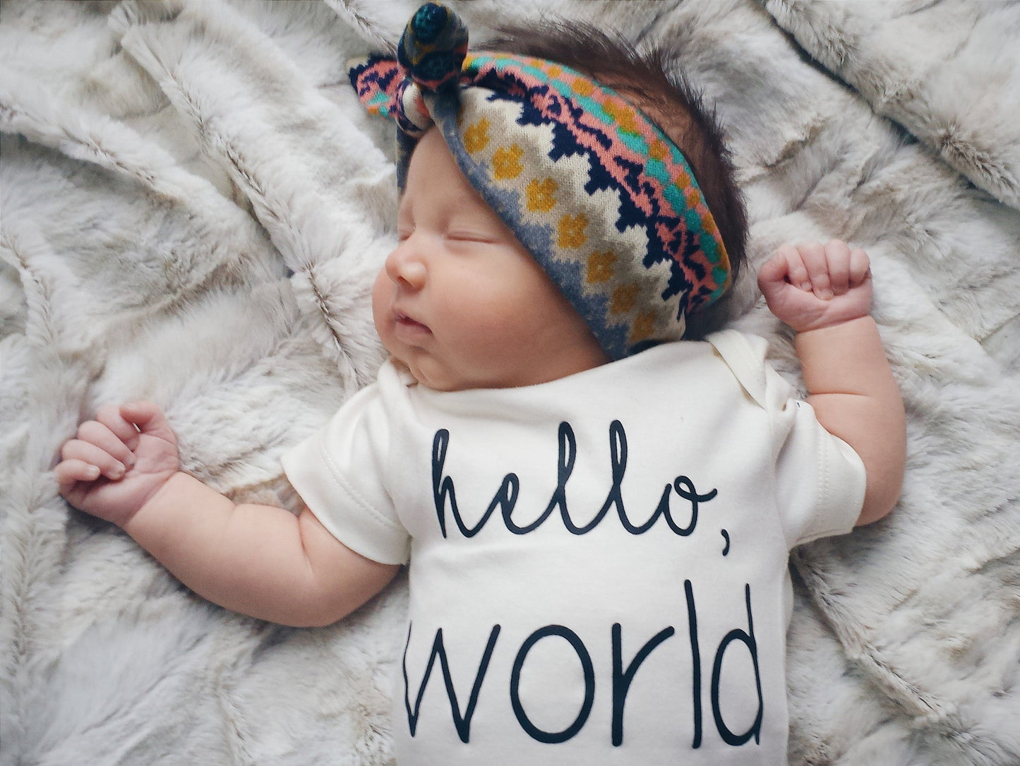 Hello World Black Organic Baby Onesie®