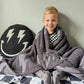 Black + Charcoal Bolt Cozy Blanket