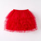 Valentine's Day Summer Red Girls' Tulle Skirt